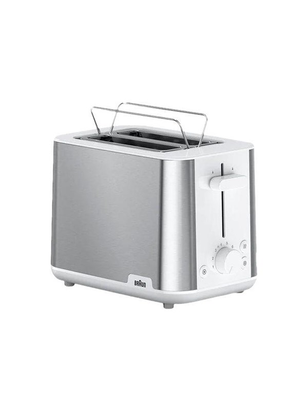 Braun PurShine HT 1510 WH – Leivänpaahdin – 2 leipää – 2 pidikettä – ruostumaton teräs/valkoinen