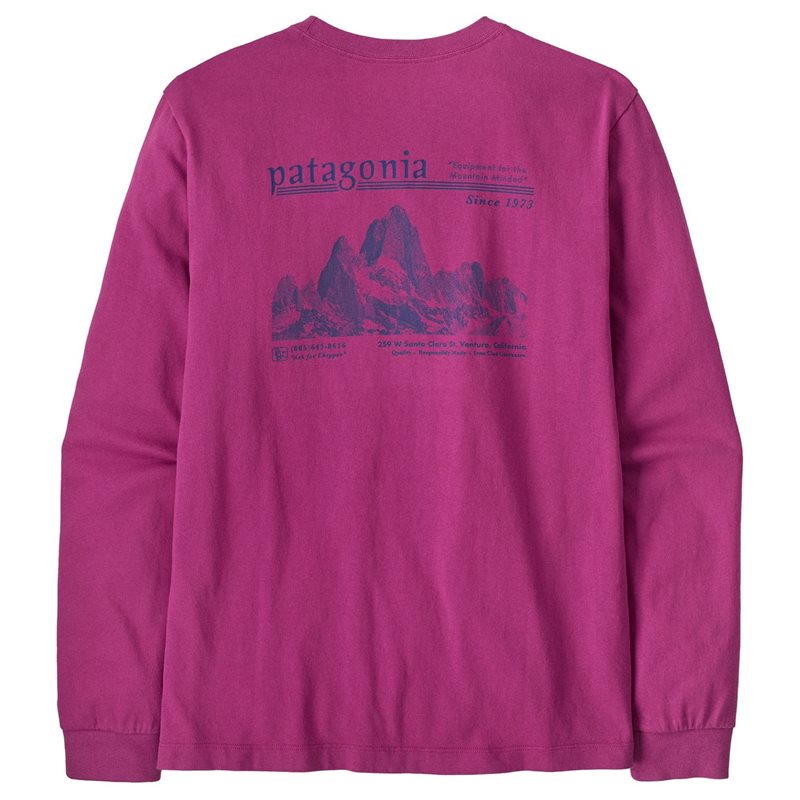 Patagonia M's L/S MW Hut Tripper Skyline T-Shirt Amaranth Pink - XL