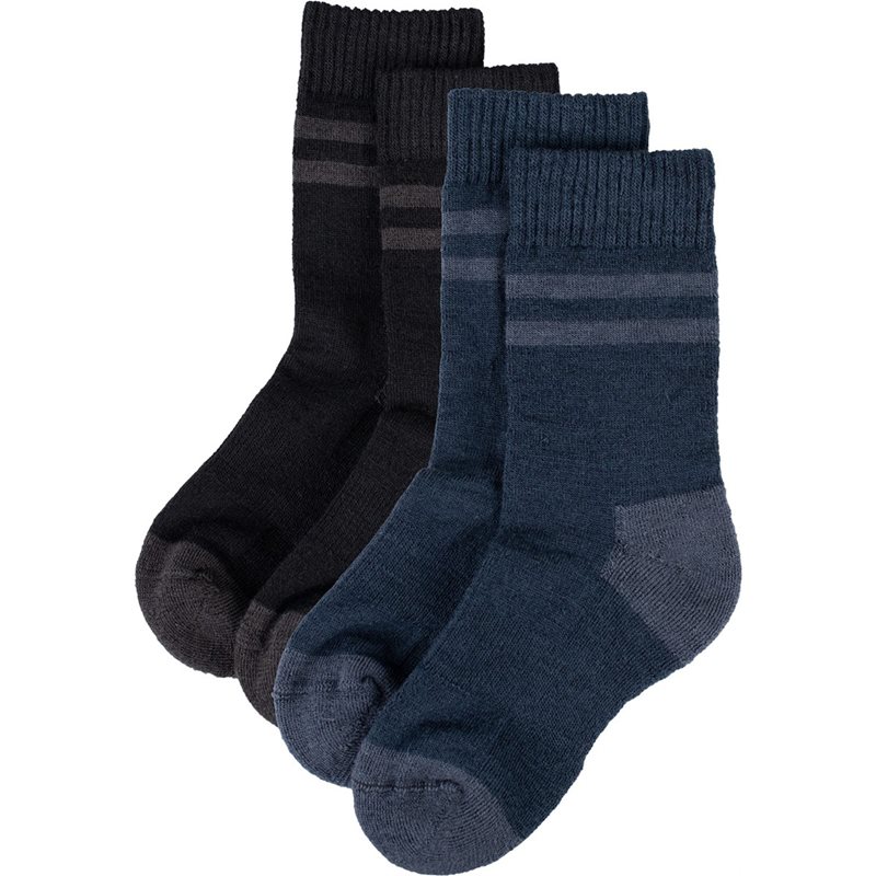 Lindberg Vandra Wool Socks, 2-P Black/Navy - 33-36