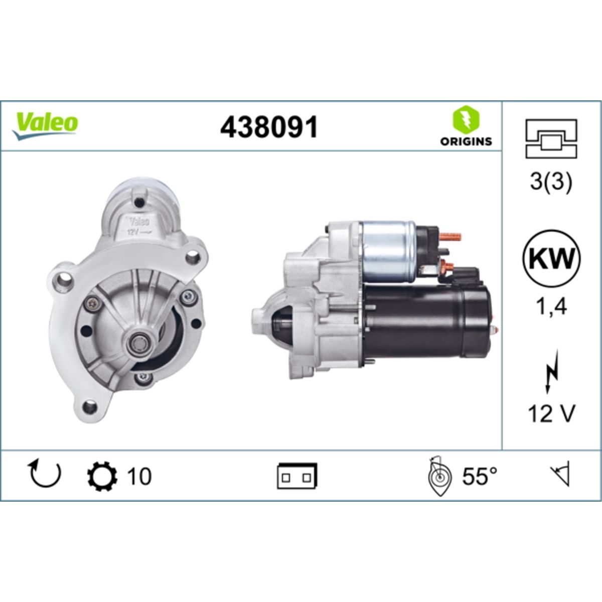 Käynnistysmoottori VALEO 438091