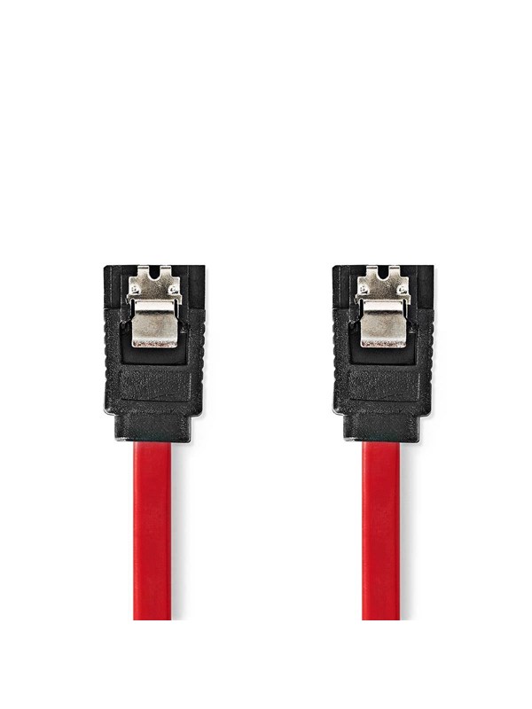 Nedis SATA kaapeli | 1.5 Gbps | SATA 7-Pin naaras | SATA 7-Pin naaras | Niklattu | 0.50 m | Litteä | PVC | Punainen | Laatikko
