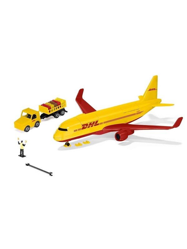 Siku DHL cargo aircraft with accessories, Lentokone, Esikoottu, Ei sukupuolirajoitusta, Muovi, Punainen, Keltainen, Ei alle 36-kuukauden ikäisille lapsille