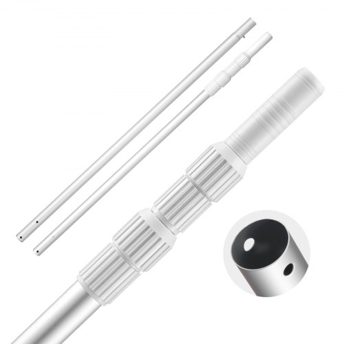 VEVOR Pool Pole, 1 to 3.65 mm Telescoping Swimming Pool Cleaning Poles, Professional Adjustable Telescopic Pole with Extension Pole, Heavy Duty Cleaner Stick for Skimmer Net, Rake, Brush, Vacuum Head