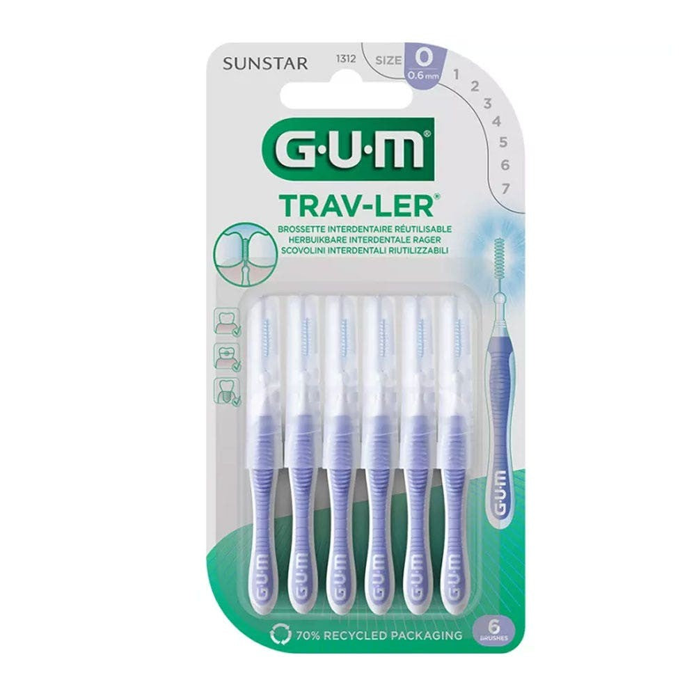 Sunstar Gum hammasväliharja 0,6 mm Trav-Ler 6 kpl