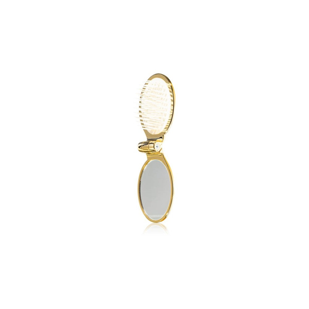 Janeke Gold Line Kultainen taittoharja peilillä hiuskampa peilillä 9,5 x 5,5 x 3,5 cm 1 kpl
