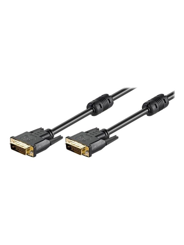Goobay DVI-D Full HD-kabel Dual Link, Guldpläterad DVI-D-kontakt Dual Link (24 + 1 pin) > DVI-D-kontakt Dual Link (24 + 1 pin)