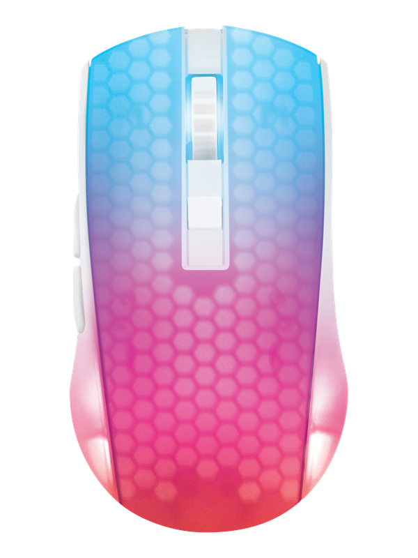 Deltaco GAMING DM320 Transparents RGB Wireless - Pelihiiri - 6 painiketta - Valkoinen