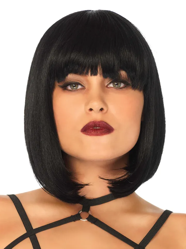Leg Avenue Short Natural Bob Wig Musta peruukki