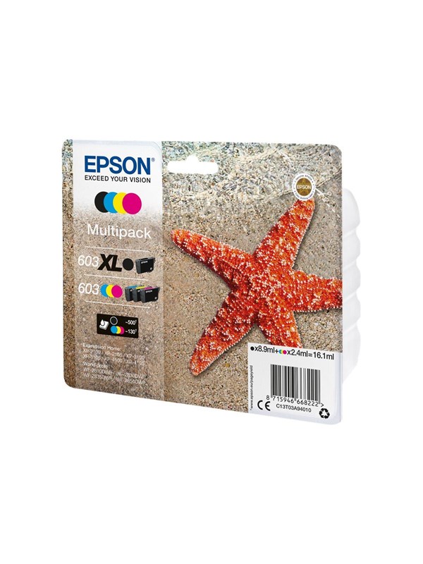 EPSON STARFISH MULTIPACK 4-COLOURS 603 XL BLACK/STD. CMY
