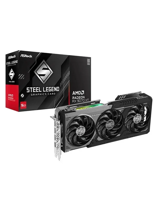 ASRock Radeon RX 9070 XT Steel Legend Dark - 16GB GDDR6 RAM - Näytönohjaimet