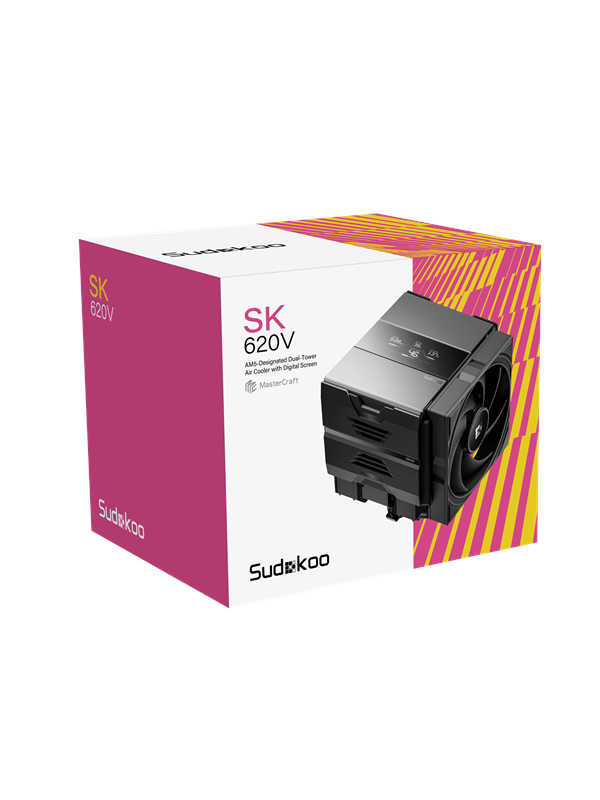 Sudokoo SK620V, 2x120 mm -prosessorijäähdytin, musta