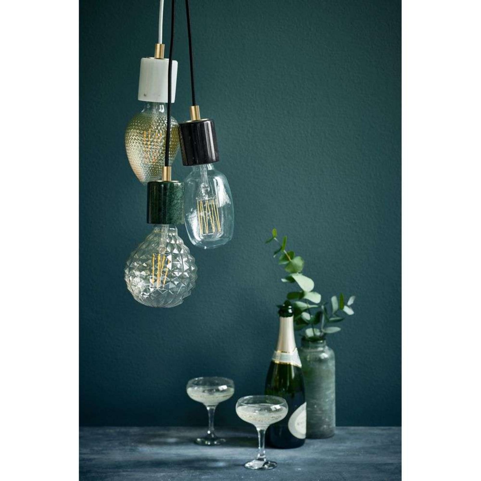 Siv Riippuvalaisin Marble/Black - Nordlux - Ruokailutila - Marmori