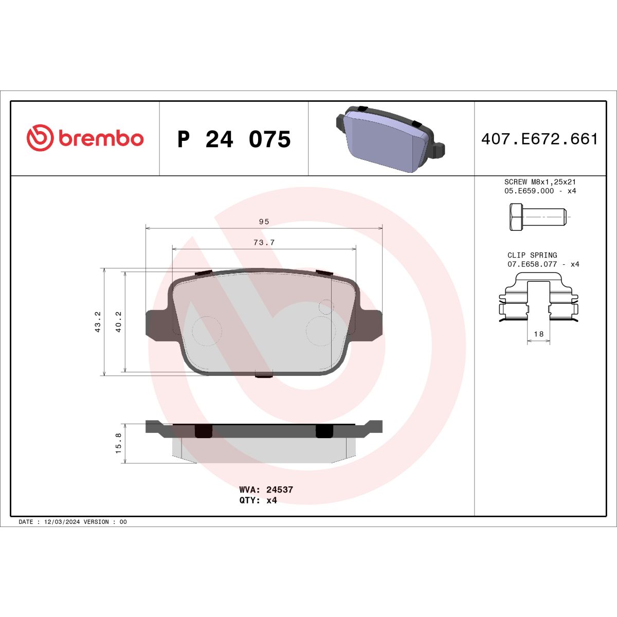 Jarrupalat, levyjarru BREMBO P 24 075X