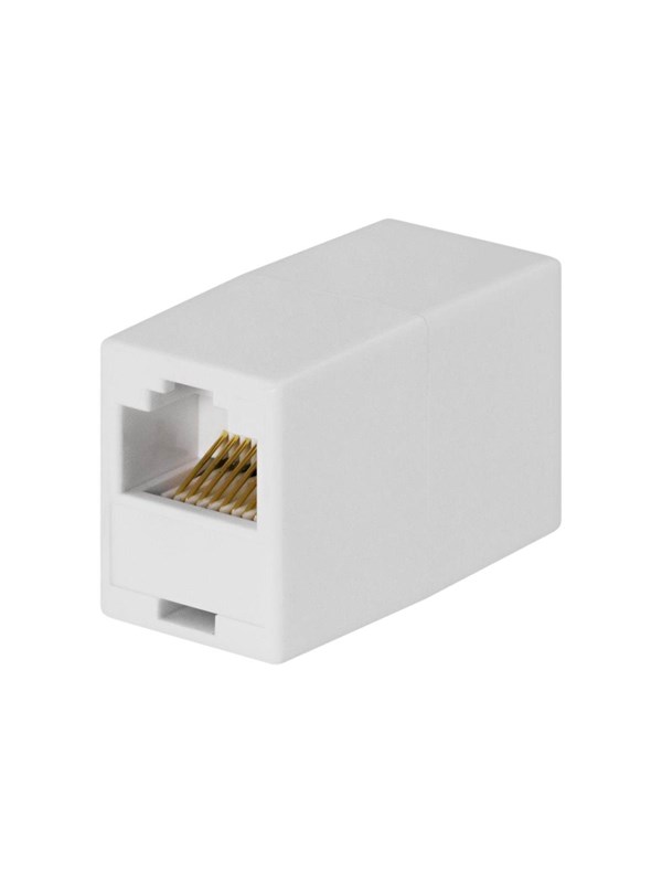 DELTACO modulaarijatkokappale 8P/8C, suojaamaton, RJ45, valkoinen
