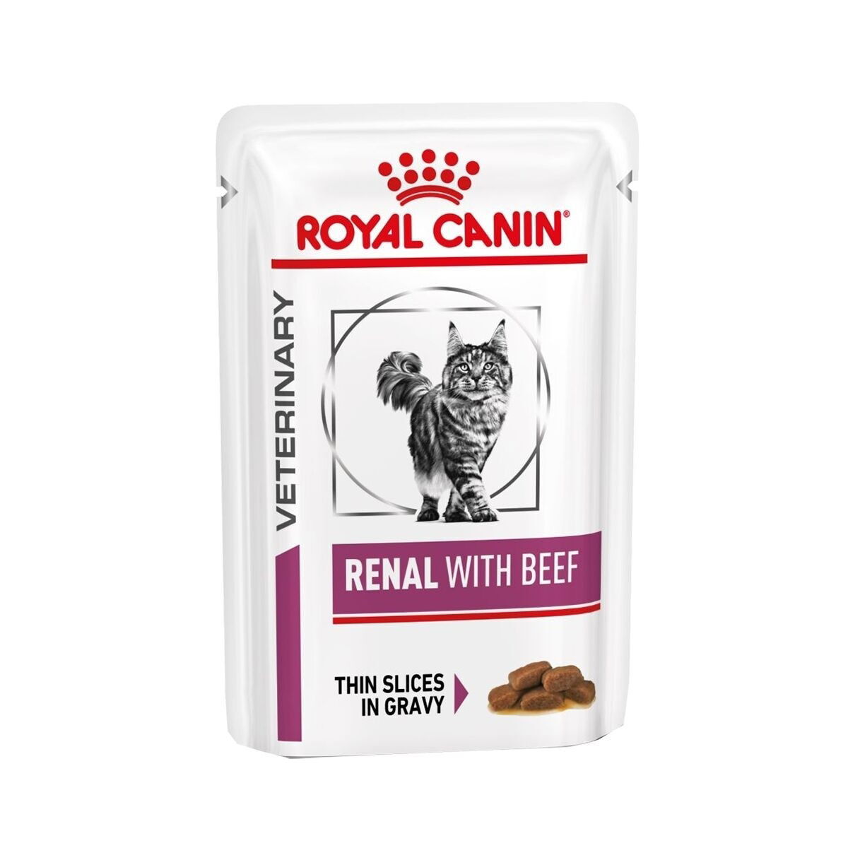 Royal Canin Veterinary Diet Renal with Beef, Kissan märkäruoka, Adult, 12 x 85 g