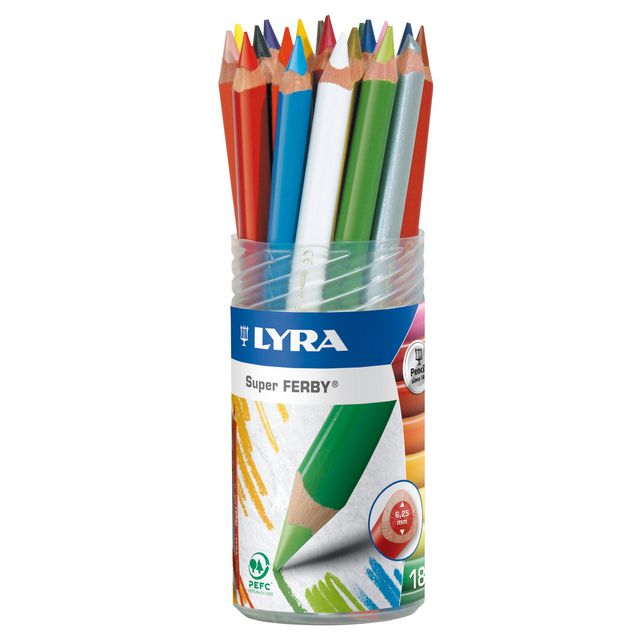 Lyra Super Ferby Lacquered Plastic Tube 18 pcs