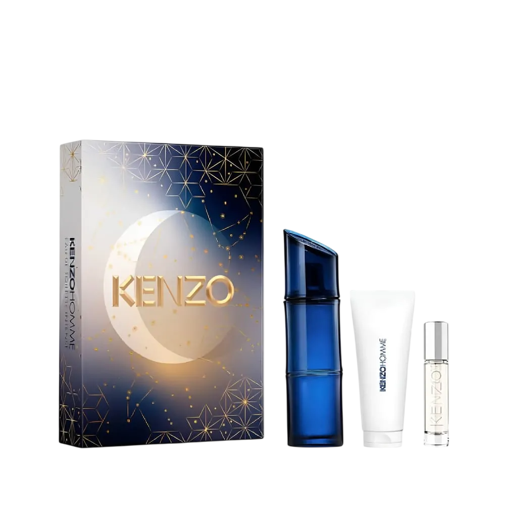 Setti Kenzo: Homme Intense, Eau De Toilette, miehille, 60 ml + Homme Intense, Eau De Toilette, miehille, 10 ml + Homme Intense, suihkugeeli, 75 ml