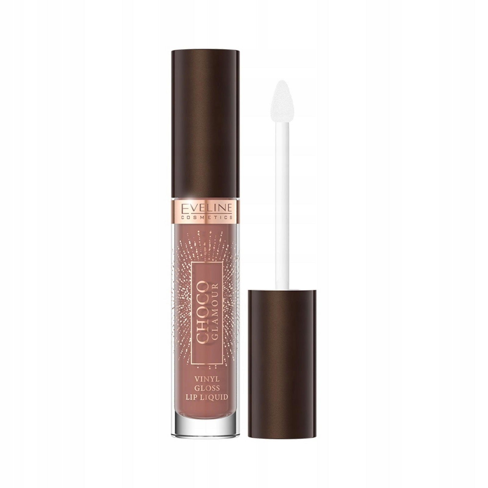 Eveline Cosmetics Choco Glamour Kiiltävä kosteuttava huulipuna väri 01 Ruby Chocolate 4,5 ml