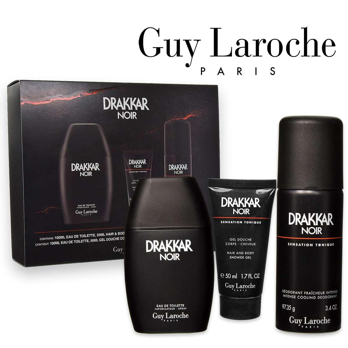 Guy laroche drakkar noir lahjasetti 100ml edt+ 150ml deo spray+ 50ml suihkugeeli
