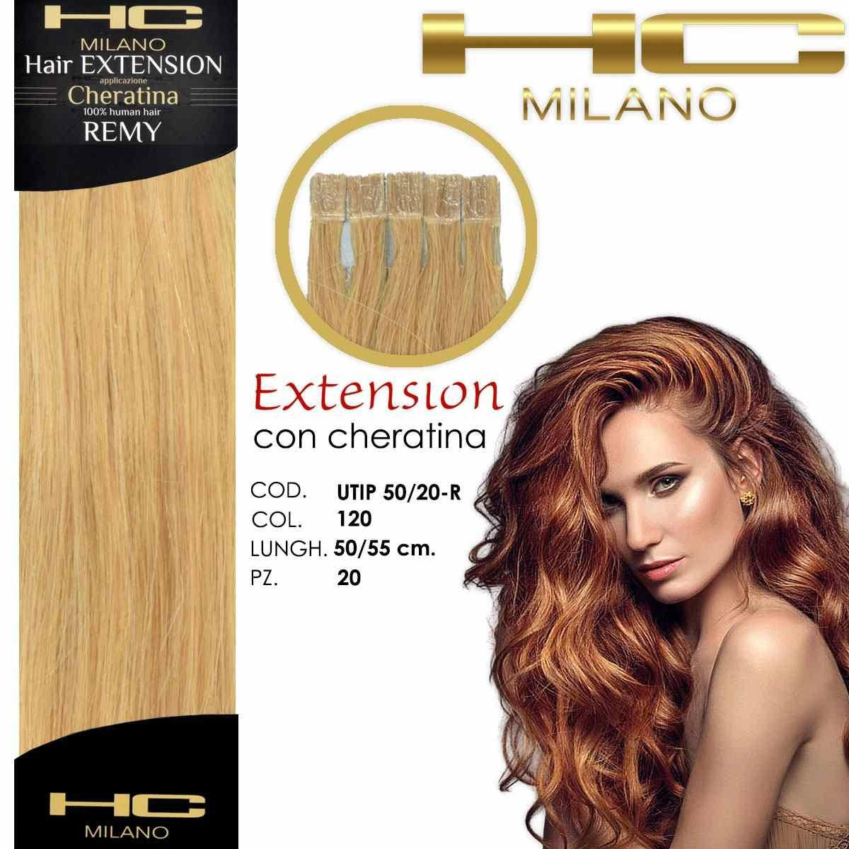 Hc Milano Remy-keratiinihiuspidennykset 50/55 cm 20 kappaletta Väri 120
