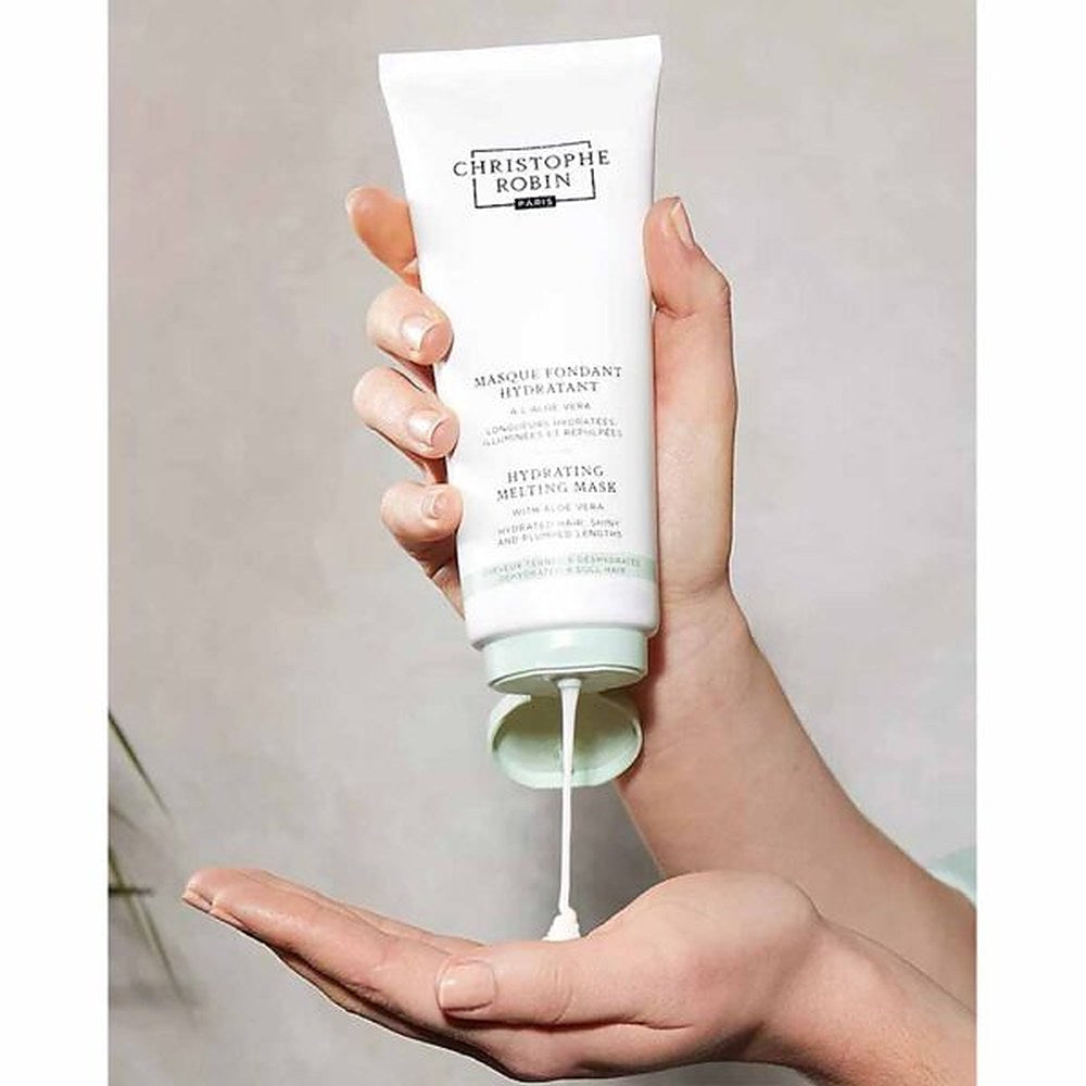 Christophe Robin Moisturizing Ritual Kosteuttava sulava naamio Aloe Vera tummille ja kuivuneille hiuksille 75 ml