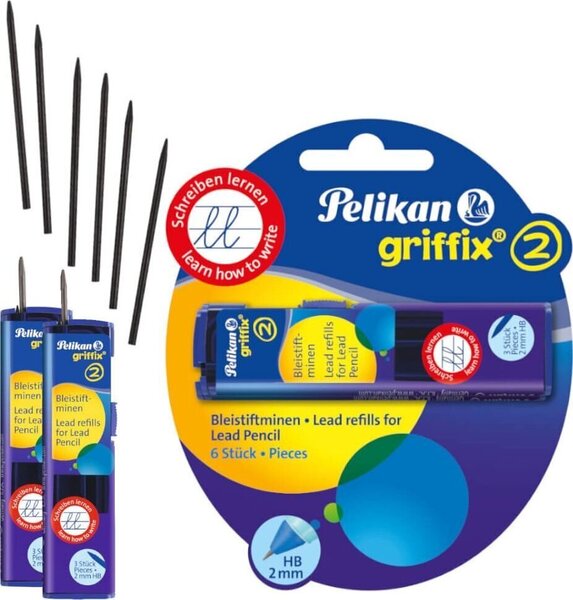 Pelikan Pencil Griffix B1/3/2/B Refills/2x in blisterform