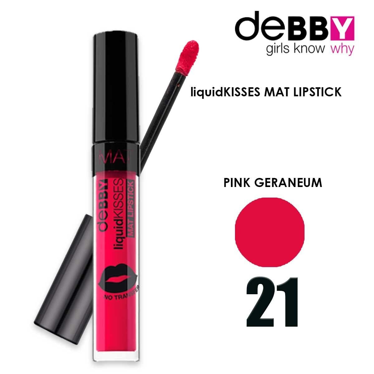Debby Nestemäiset Mat-huulipunat 21 Geranium Rosa