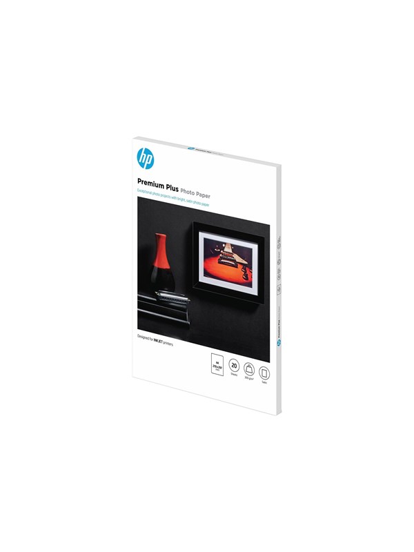 HP Premium Plus Photo Paper - Puolikiiltävä valokuvapaperi - A4 (210 x 297 mm) - 300 g/m2 - 20 arkki (arkit) malleihin Envy 100 D410, 11X D411, Office