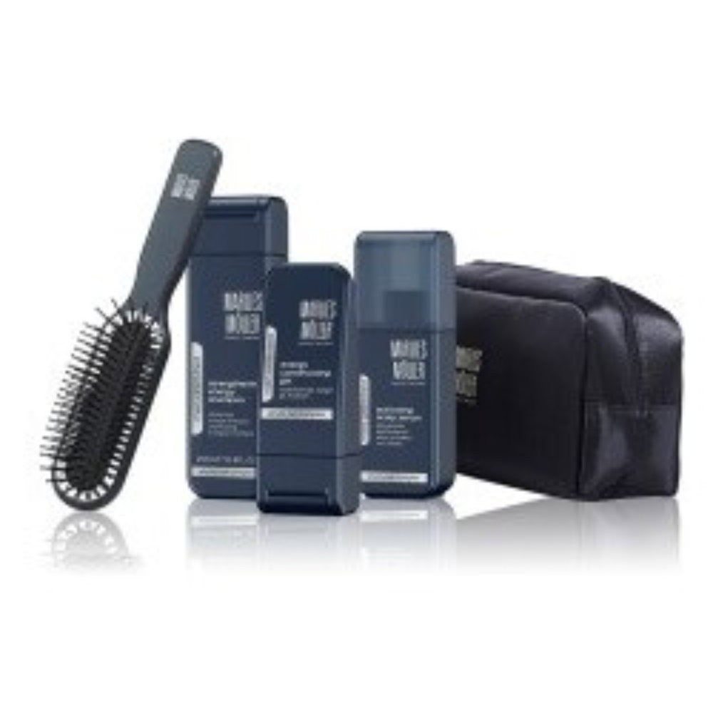 Marlies Moller Set: Marlies Moller Styling Gel Flexible Hold 100 ml + energisoiva shampoo 200 ml + harja