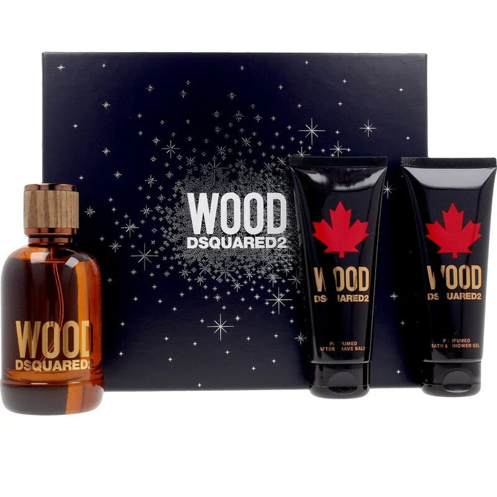 Dsquared2 Wood Gift Set Eau de Toilette for Men 100 ml, suihkugeeli 100 ml ja partavesibalsami 100 ml