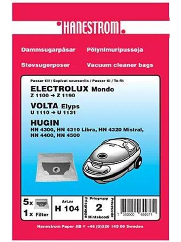 Premium Pölypussit, mikrokuitu, 5kpl. + mikrosuodattimen DU12114 Vastaa: N/A