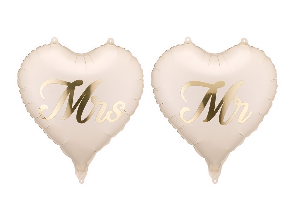 Foliopallot - Sydän MR ja MRS, 35 cm, 2 kpl