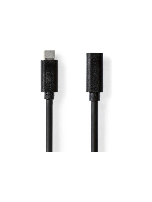 Nedis USB kaapeli | USB 3.2 Gen 1 | USB-CTM Uros | USB-CTM Naaras | 60 W | 4K@60Hz | 5 Gbps | Niklattu | 1.00 m | Pyöreä | PVC | Musta | Label