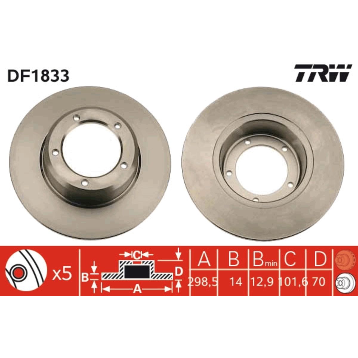Jarrulevy TRW DF1833