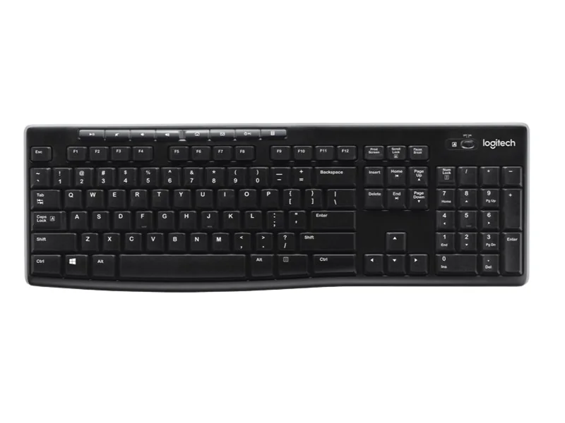 Logitech K270, Täysikokoinen (100 %), Langaton, Langaton RF, QWERTY, musta