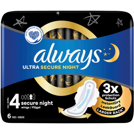 Always Ultra Secure Night Bind 6 kpl