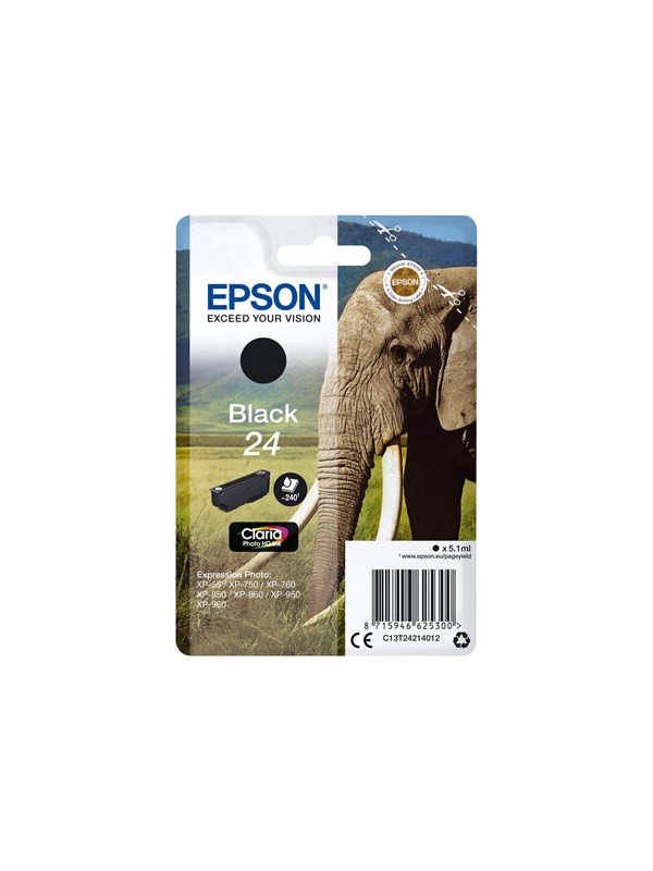 Epson C13T24214012-mustekasetti, 5.1 ml, musta