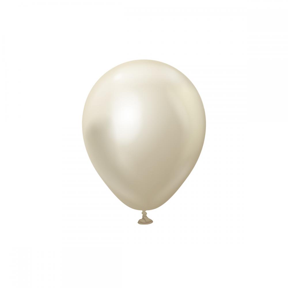 Professional Mini White Gold Chrome -ilmapallot - 25-pakkaus