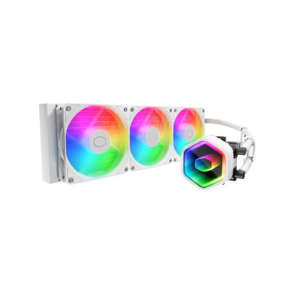 Cooler Master MasterLiquid 360 Core II - prosessorin nestejäähdytysjärjestelmä - jäähdyttimen koko: 360 mm - (seuraaville: LGA1851, LGA1700, LGA1200, LGA2066, LGA2011-3, LGA2011, LGA1151, LGA1150, LGA1155, LGA1156, AM4, AM5) - 120 mm - valkoinen - valkoinen