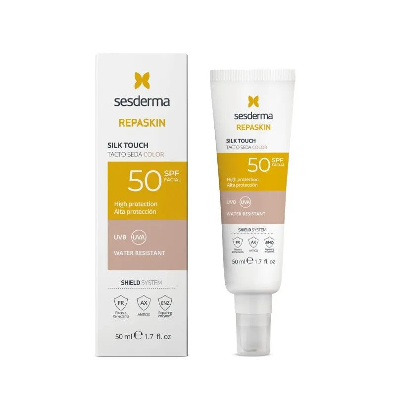Sesderma Repaskin Silk Touch 50ml sävytetty aurinkovoide kasvoille SPF 50