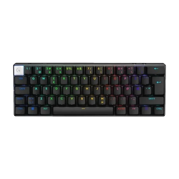 Logitech G PRO X 60 LIGHTSPEED - Pelinäppäimistö - ilman numpadia - Pohjoismainen - Musta