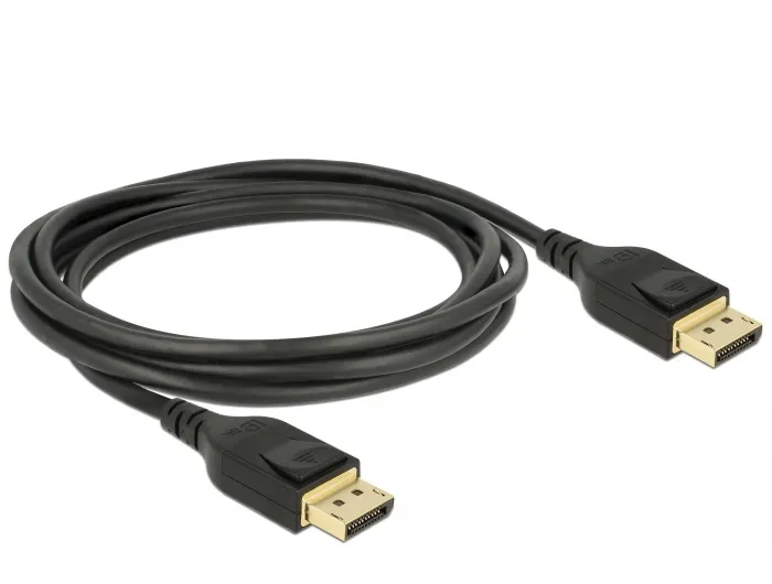 DeLOCK DisplayPort 1.4 Flat -kaapeli, jossa 8K, 3 m, musta