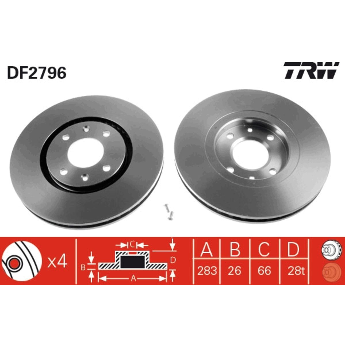 Jarrulevy TRW DF2796