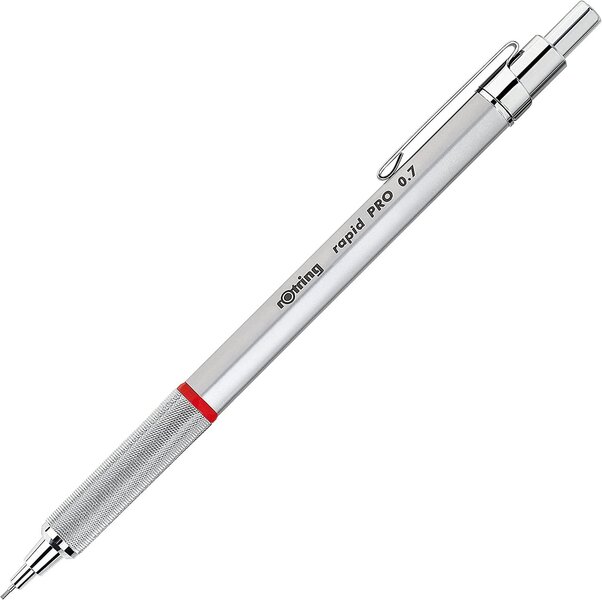Rotring Rapid Pro Mechanical Pencil | HB 0.7 mm Lead Propelling Pencil | Reduced Lead Breakage | Silver Chrome Full-Metal Barrel