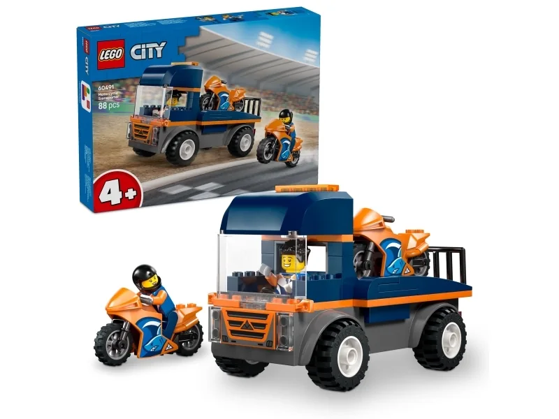 LEGO City 60491 Moottoripyörän kuljetusauto