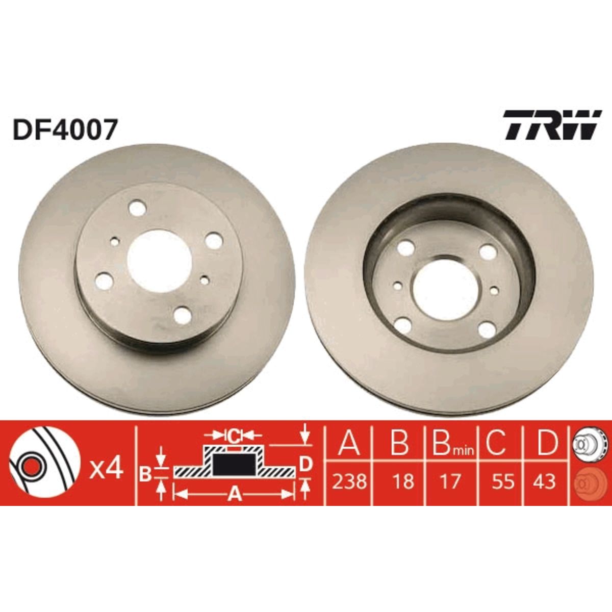 Jarrulevy TRW DF4007