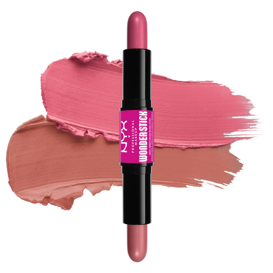 NYX Ammattimainen Makeup Wonder Stick Blush Kaksinkertainen lyijykynä muotoiluun Color 01 Light Peach and Baby Pink 2x4 g