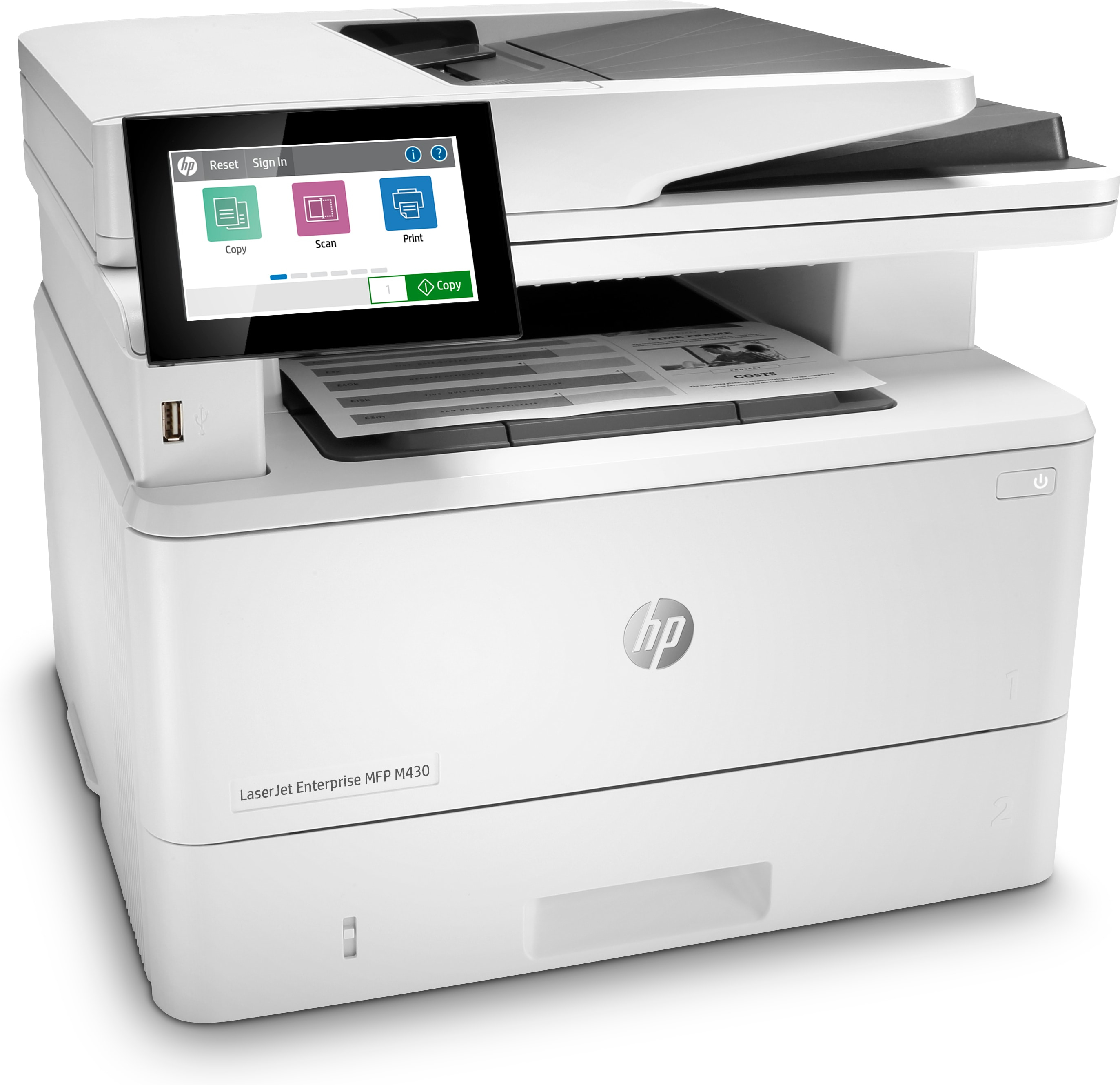 HP LaserJet Enterprise MFP M430f - Monitoimitulostin - M/V - laser - 216 x 297 mm (alkuperäinen) - A4 (media) - jopa 38 sivua/min (kopiointi) - jopa 3