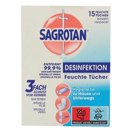 Sagrotan Saniteettipyyhkeet pintojen desinfiointiin - 15 kpl
