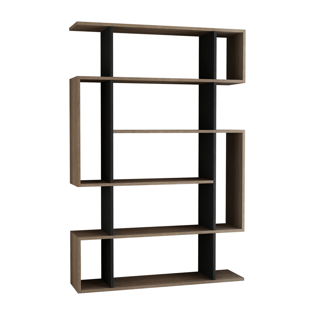 Norda Design Moderni kirjahylly, Sonoma-tammi ja antrasiitti, 110 x 161 x 25,5 cm | 100 % melamiinipäällyste | Seinään kiinnitettävä, 25 kg kantavu...